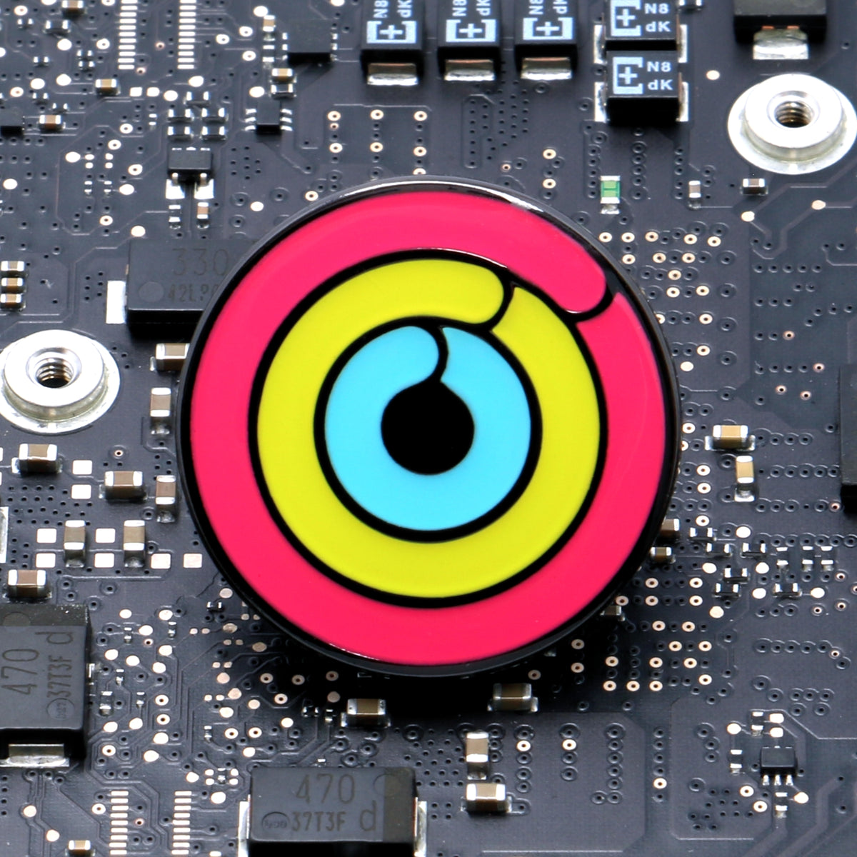 Activity Rings Enamel Pin – Retro Tech Accessory | Glitchbits